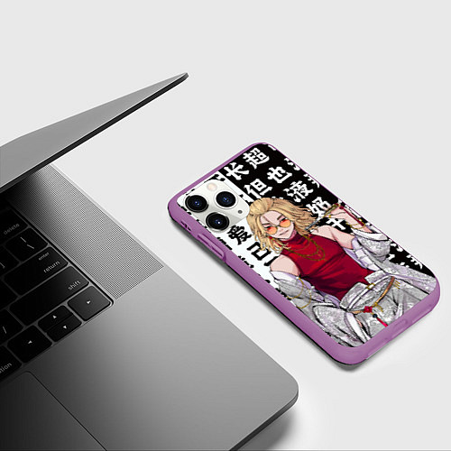 Чехол iPhone 11 Pro матовый Майки на стиле - токийские мстители / 3D-Фиолетовый – фото 3