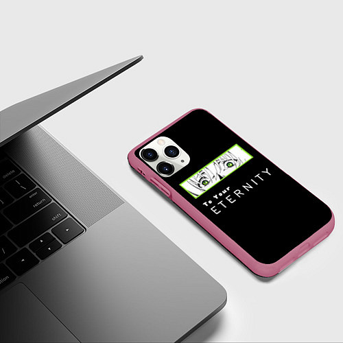Чехол iPhone 11 Pro матовый Для тебя бессмертный: глаза Фуши / 3D-Малиновый – фото 3