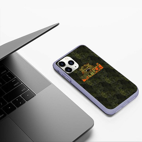Чехол iPhone 11 Pro матовый Василий камуфляж / 3D-Светло-сиреневый – фото 3