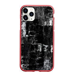 Чехол iPhone 11 Pro матовый Абстракт чёрного и белого, цвет: 3D-красный