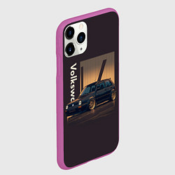 Чехол iPhone 11 Pro матовый Volkswagen Golf class, цвет: 3D-фиолетовый — фото 2