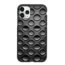 Чехол iPhone 11 Pro матовый Абстрактные серые кратеры арт нейросети, цвет: 3D-черный