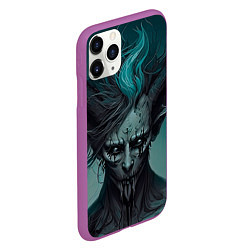Чехол iPhone 11 Pro матовый Демон леса, цвет: 3D-фиолетовый — фото 2