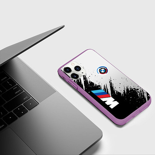 Чехол iPhone 11 Pro матовый BMW - м комплектация / 3D-Фиолетовый – фото 3