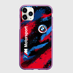 Чехол iPhone 11 Pro матовый BMW - буйство красок, цвет: 3D-фиолетовый