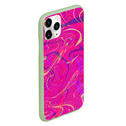 Чехол iPhone 11 Pro матовый Розовая абстракция, цвет: 3D-салатовый — фото 2