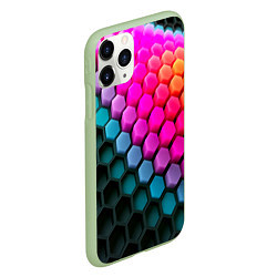 Чехол iPhone 11 Pro матовый Шейповые грани, цвет: 3D-салатовый — фото 2