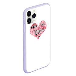 Чехол iPhone 11 Pro матовый День влюбленных, цвет: 3D-светло-сиреневый — фото 2