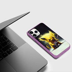 Чехол iPhone 11 Pro матовый Rocker Pikachu, цвет: 3D-фиолетовый — фото 2
