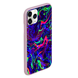 Чехол iPhone 11 Pro матовый Неон: яркие линии, цвет: 3D-розовый — фото 2