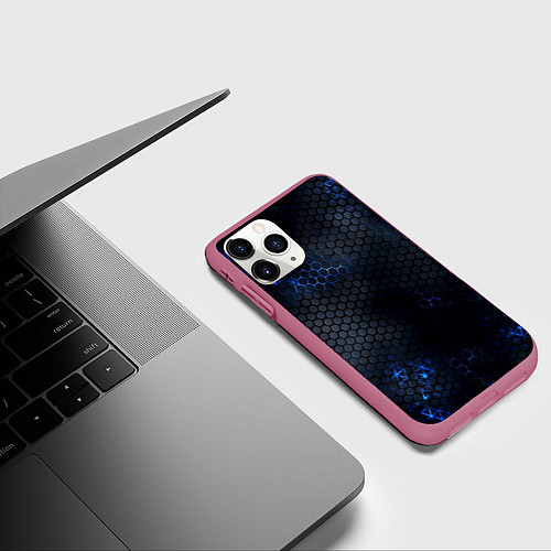 Чехол iPhone 11 Pro матовый ЛУЧШАЯ БРОНЯ / 3D-Малиновый – фото 3