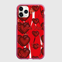 Чехол iPhone 11 Pro матовый Святой Валентин для тебя, цвет: 3D-малиновый