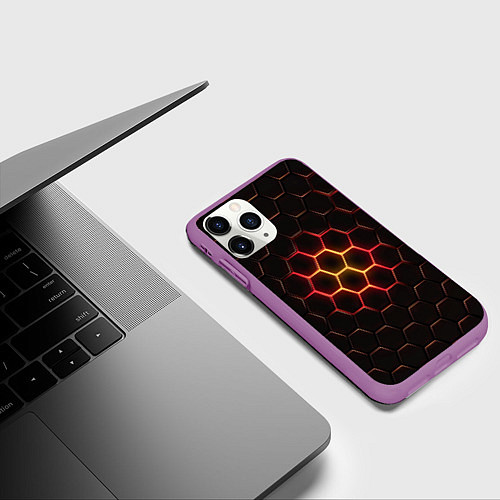 Чехол iPhone 11 Pro матовый Cyberpunk stiill / 3D-Фиолетовый – фото 3