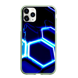 Чехол iPhone 11 Pro матовый Neon abstraction plates storm