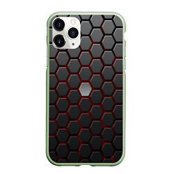 Чехол iPhone 11 Pro матовый Броня из стали, цвет: 3D-салатовый