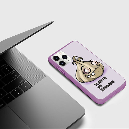 Чехол iPhone 11 Pro матовый Чеснок из игры / 3D-Фиолетовый – фото 3