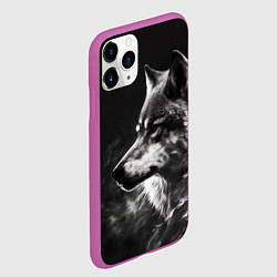 Чехол iPhone 11 Pro матовый Волк в белом дыму, цвет: 3D-фиолетовый — фото 2