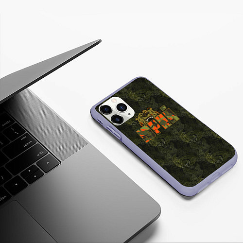 Чехол iPhone 11 Pro матовый Юрий камуфляж / 3D-Светло-сиреневый – фото 3