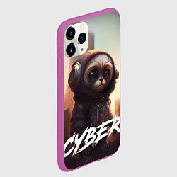 Чехол iPhone 11 Pro матовый Cyber animal, цвет: 3D-фиолетовый — фото 2