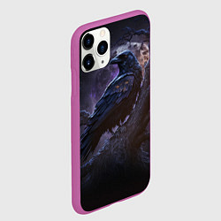 Чехол iPhone 11 Pro матовый Ворон во мраке, цвет: 3D-фиолетовый — фото 2