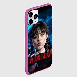 Чехол iPhone 11 Pro матовый Wednesday horror, цвет: 3D-фиолетовый — фото 2