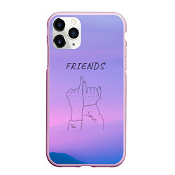 Чехол iPhone 11 Pro матовый Friends - Jimin and Taehyung BTS, цвет: 3D-розовый