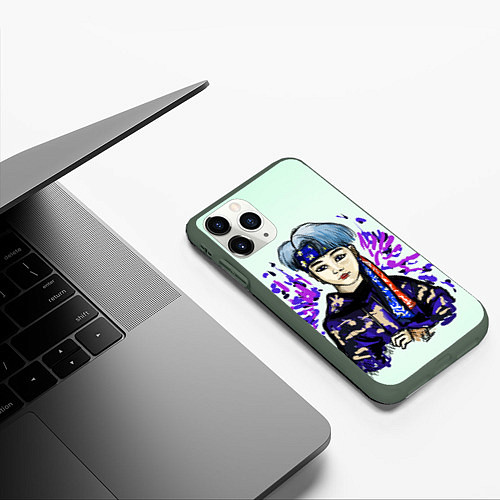 Чехол iPhone 11 Pro матовый Шуга в спортивном / 3D-Темно-зеленый – фото 3