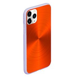 Чехол iPhone 11 Pro матовый Оранжевый волнообразный дисковый узор, цвет: 3D-светло-сиреневый — фото 2