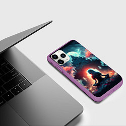 Чехол iPhone 11 Pro матовый Медитирующая девушка, цвет: 3D-фиолетовый — фото 2