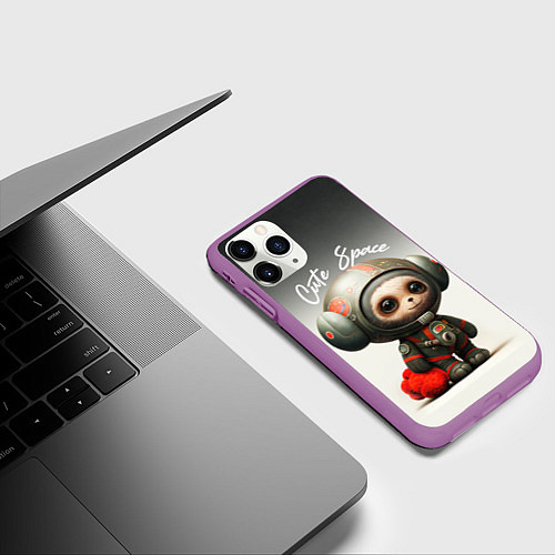 Чехол iPhone 11 Pro матовый Cute Space / 3D-Фиолетовый – фото 3