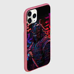 Чехол iPhone 11 Pro матовый Самурай неон, цвет: 3D-малиновый — фото 2