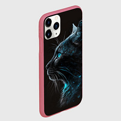 Чехол iPhone 11 Pro матовый Кошечка с голубыми глазами, цвет: 3D-малиновый — фото 2