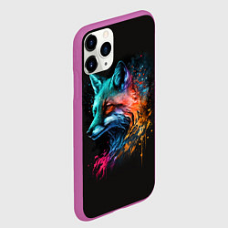 Чехол iPhone 11 Pro матовый Неоновая лисичка, цвет: 3D-фиолетовый — фото 2