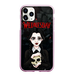 Чехол iPhone 11 Pro матовый Wednesday black, цвет: 3D-розовый