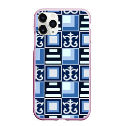 Чехол iPhone 11 Pro матовый Геометрический паттерн, цвет: 3D-розовый