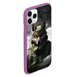 Чехол iPhone 11 Pro матовый Волк в форме, цвет: 3D-фиолетовый — фото 2