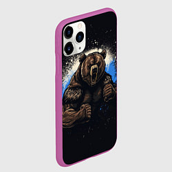 Чехол iPhone 11 Pro матовый Сильный медведь, цвет: 3D-фиолетовый — фото 2