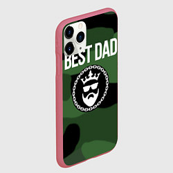 Чехол iPhone 11 Pro матовый Лучший отец, цвет: 3D-малиновый — фото 2