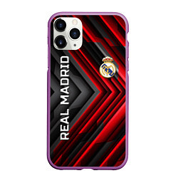 Чехол iPhone 11 Pro матовый Real Madrid art, цвет: 3D-фиолетовый