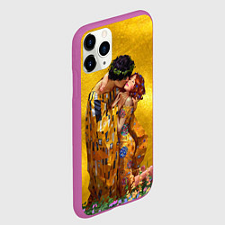 Чехол iPhone 11 Pro матовый Густав Климт Поцелуй, цвет: 3D-фиолетовый — фото 2