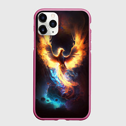 Чехол iPhone 11 Pro матовый Дикий Феникс, цвет: 3D-малиновый