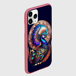 Чехол iPhone 11 Pro матовый Синяя птица арт, цвет: 3D-малиновый — фото 2