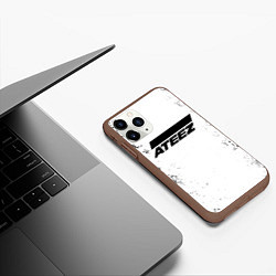 Чехол iPhone 11 Pro матовый Ateez black and white, цвет: 3D-коричневый — фото 2