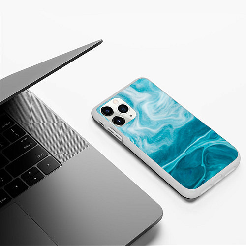 Чехол iPhone 11 Pro матовый Морской бриз / 3D-Белый – фото 3