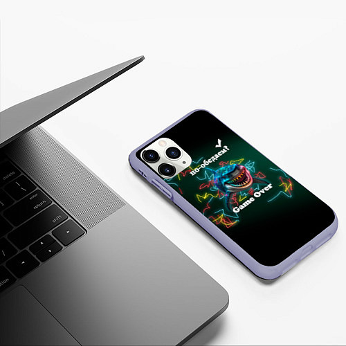 Чехол iPhone 11 Pro матовый Акула Пообедаем / 3D-Светло-сиреневый – фото 3