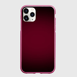 Чехол iPhone 11 Pro матовый Марсала темная, градиент, цвет: 3D-малиновый