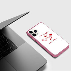 Чехол iPhone 11 Pro матовый Влюбленным, цвет: 3D-малиновый — фото 2