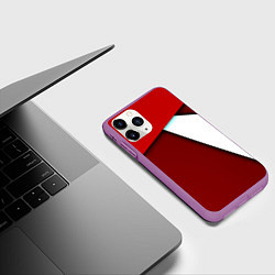 Чехол iPhone 11 Pro матовый Спортивная геометрия, цвет: 3D-фиолетовый — фото 2