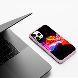 Чехол iPhone 11 Pro матовый Битвы огней волны, цвет: 3D-розовый — фото 2
