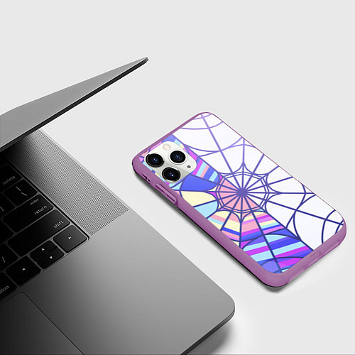Чехол iPhone 11 Pro матовый Окно из Уэнсдэй / 3D-Фиолетовый – фото 3